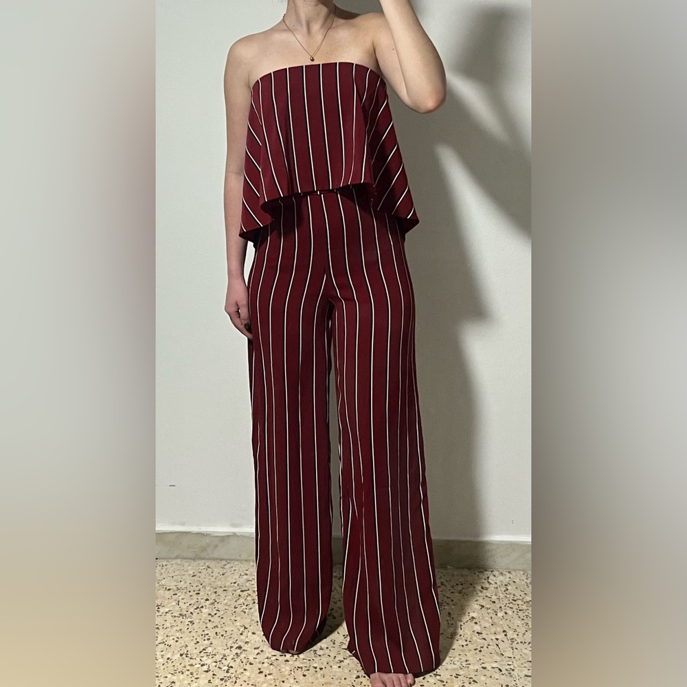 Striped Strapless Jumpsuit | Brand:Do+Be | Size: M